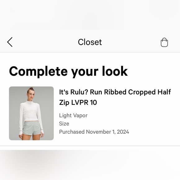Lululemon Run Ribbed Cropped Half Zip - Picture 3 of 8